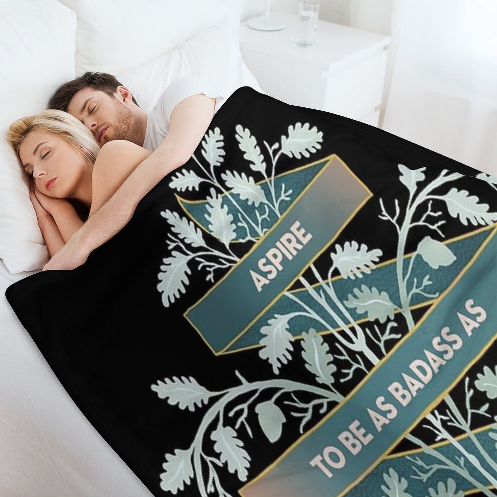 Aspire To Be As Badass As Ruth Bader Ginsburg Machine-washable Throw Blanket