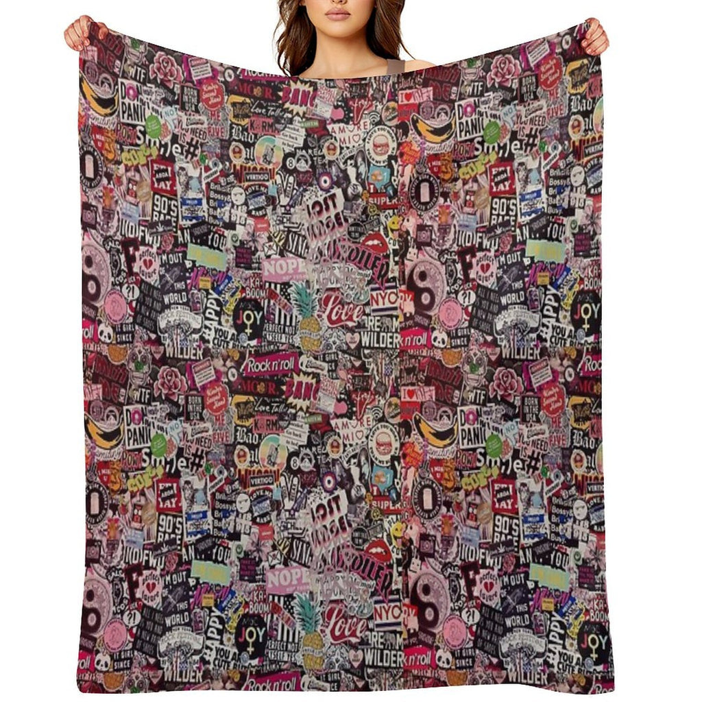 R PLACE MODIFIED 90S Travel-friendly Throw Blanket