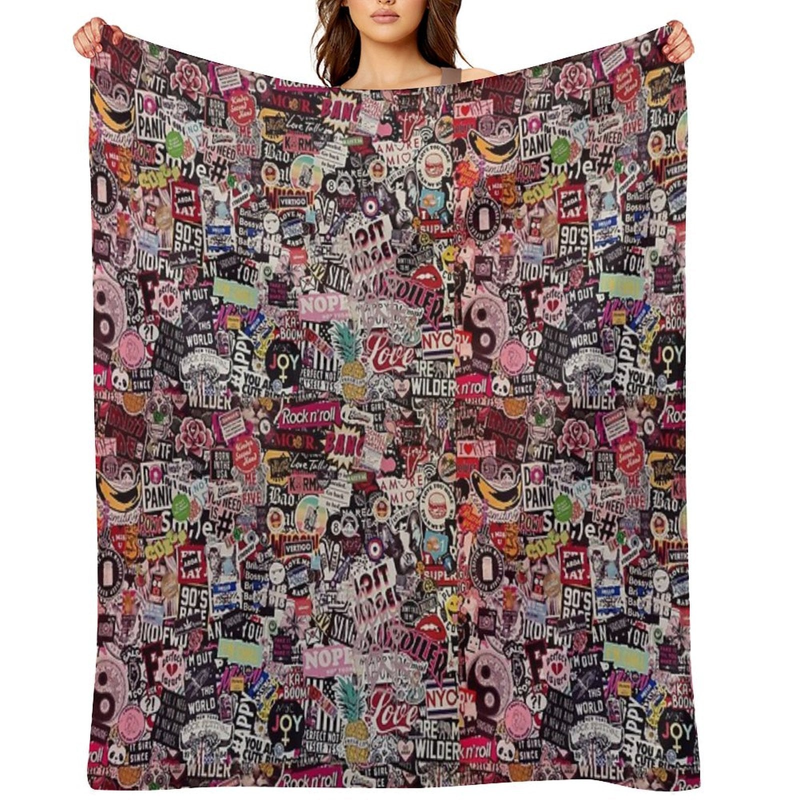 R PLACE MODIFIED 90S Travel-friendly Throw Blanket