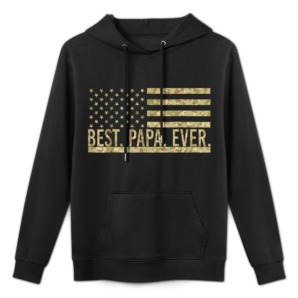 Mens Best Papa Ever USA American Camo Papa Father's Day Moisture-Wicking Hoodie