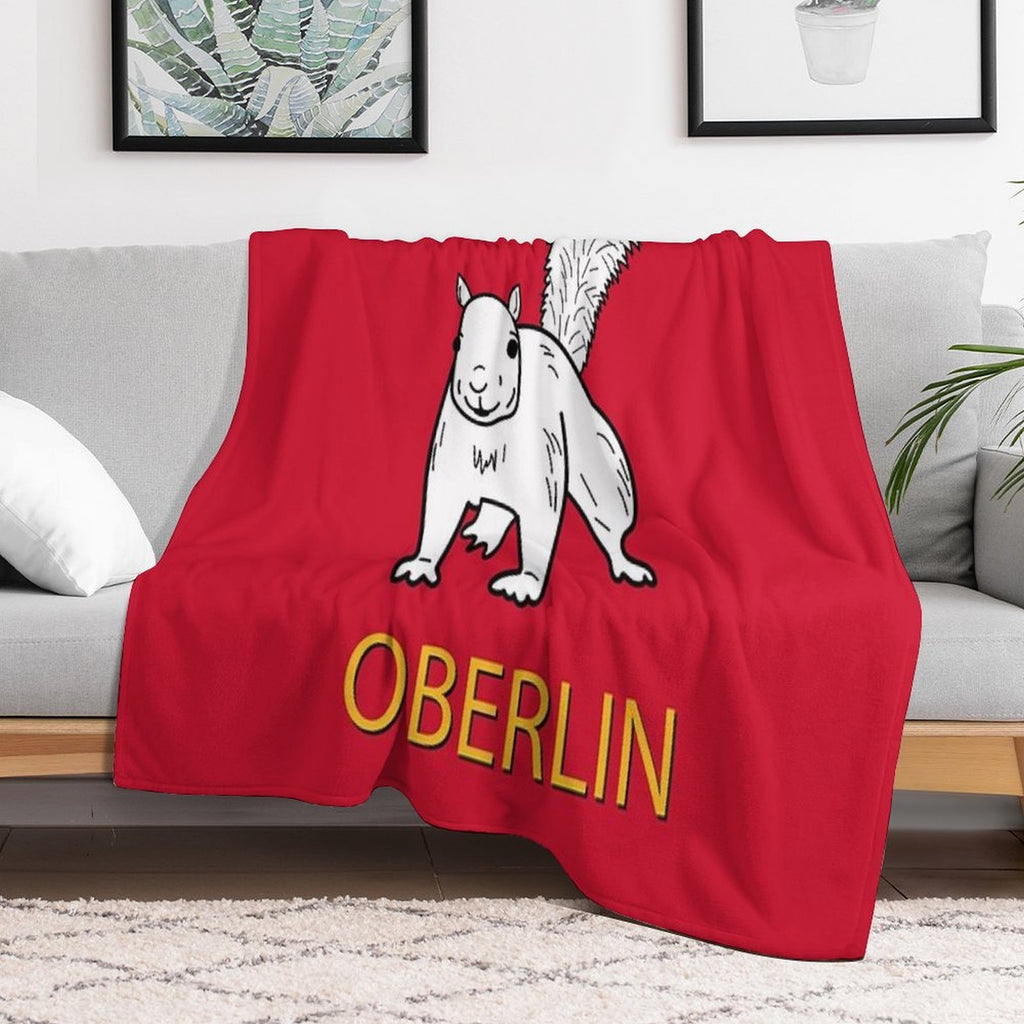 Cute Oberlin White Squirrel Sustainable Throw Blanket