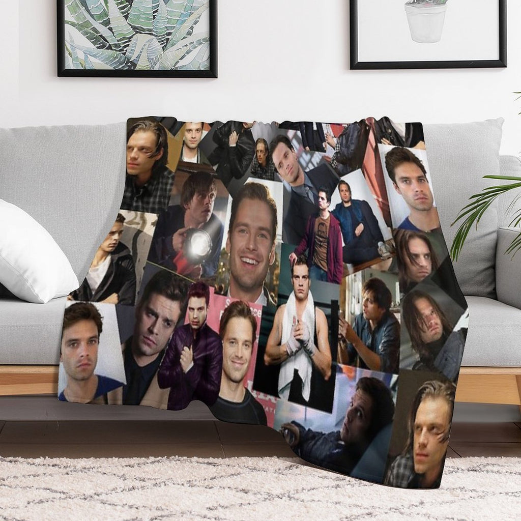Sebastian Stan Assorted Collage Durable Throw Blanket