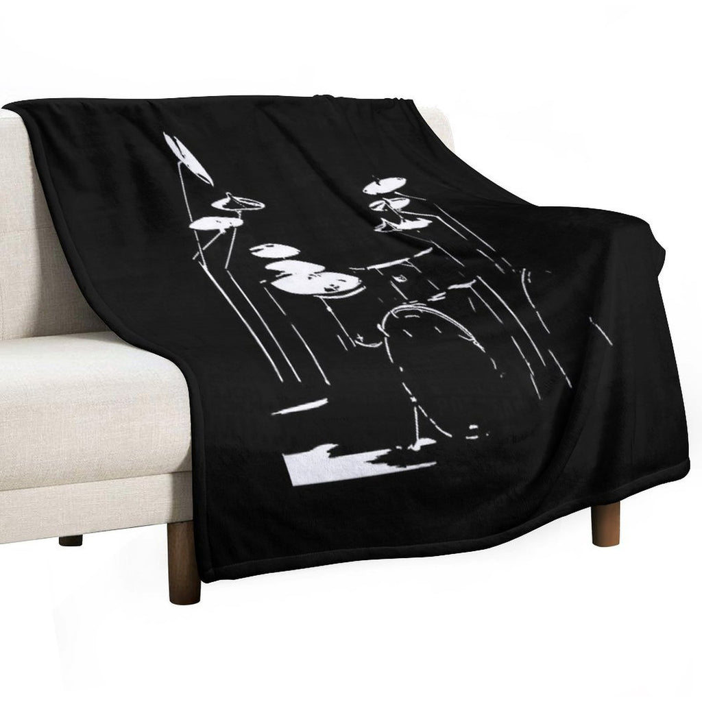 Drum Kit Black And White Versatility Throw Blanket