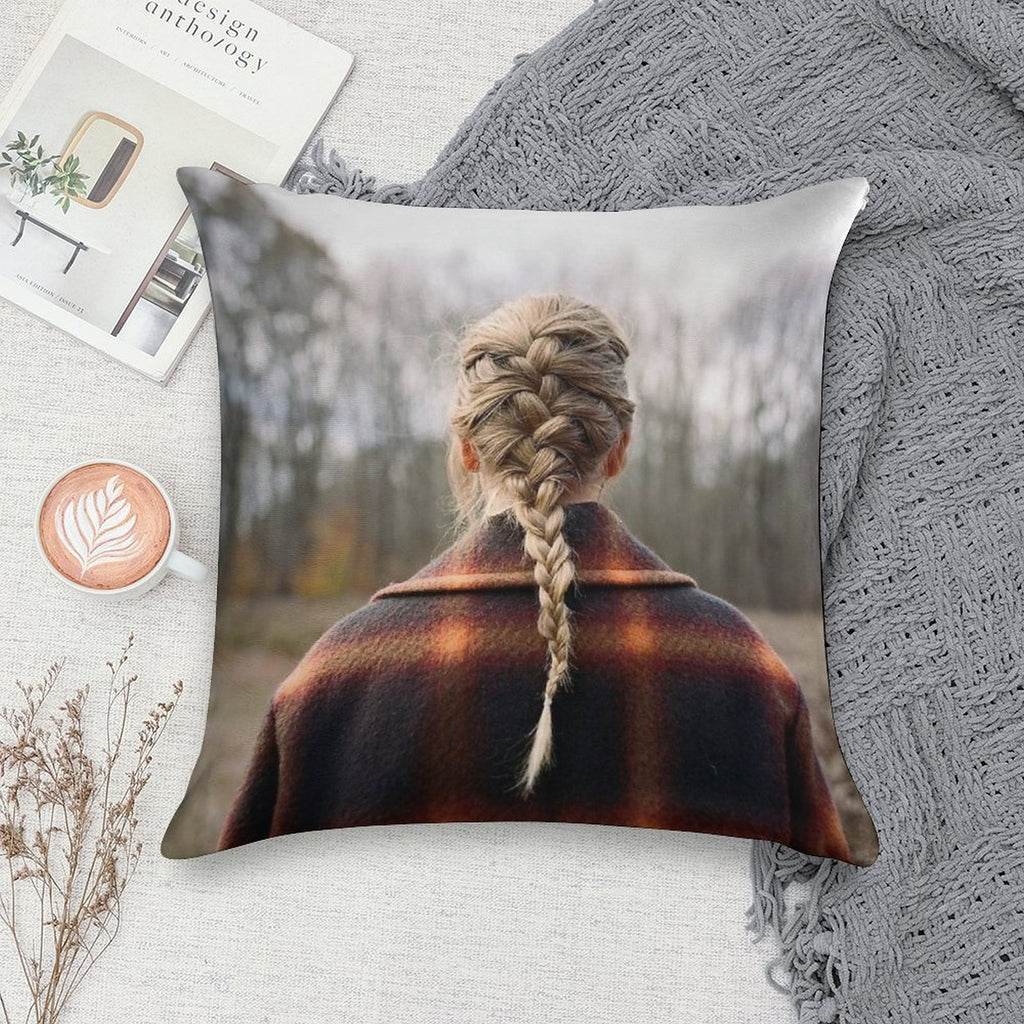 Evermore Album Cover Design Soft Decorative Cover Throw Pillow