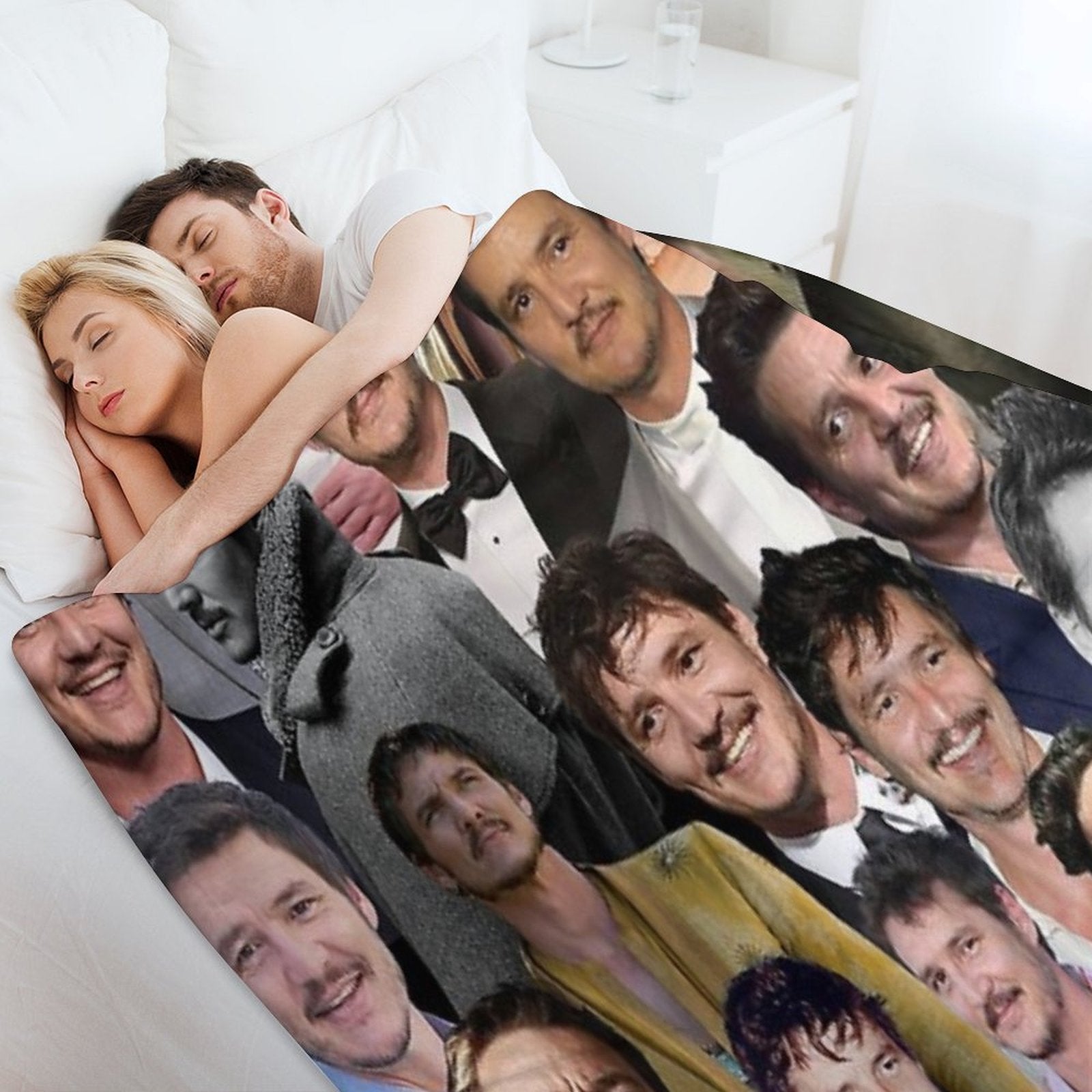 Pedro Pascal Photo Collage Eco-conscious Throw Blanket