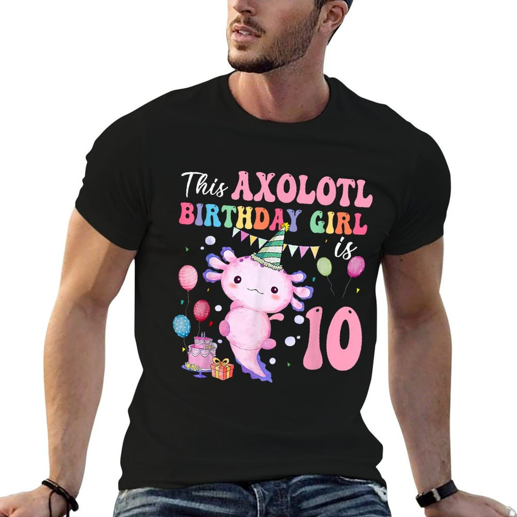 This Axolotl Birthday Girl Is 10 Years Old 10th Bday Party  Durable T-Shirt