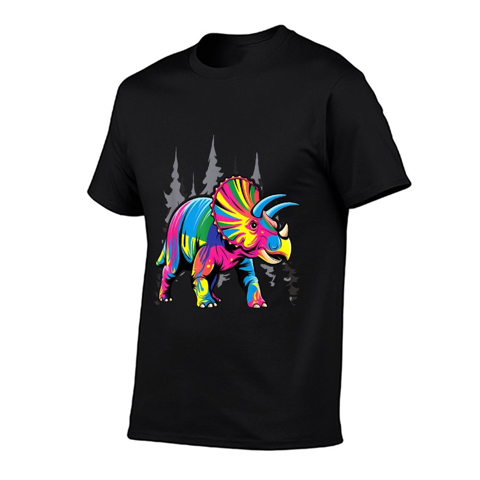 Tie Dye Triceratops Tie Dyed Dinosaur Prehistoric Dino  Eco-friendly Material T-Shirt