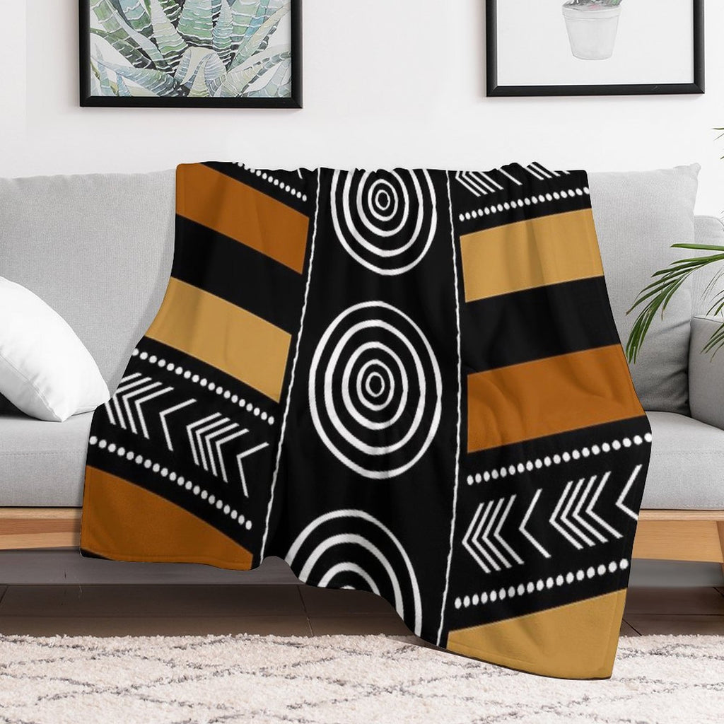 African Mud Cloth Artistry Art Multi-functional Throw Blanket