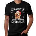 Cute Golden Retriever Dog Christmas On The Naughty List And  Rolled Sleeves T-Shirt