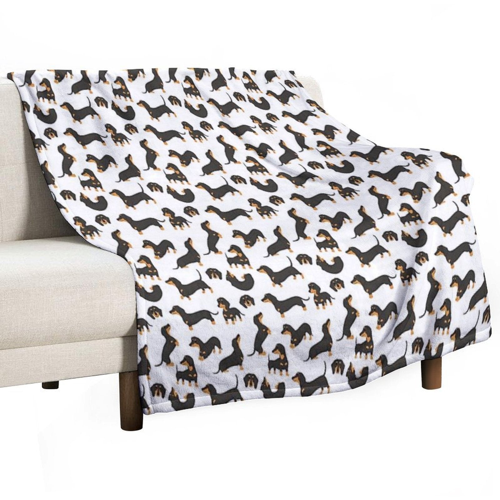 Cute Dachshund Dogs Durable Throw Blanket