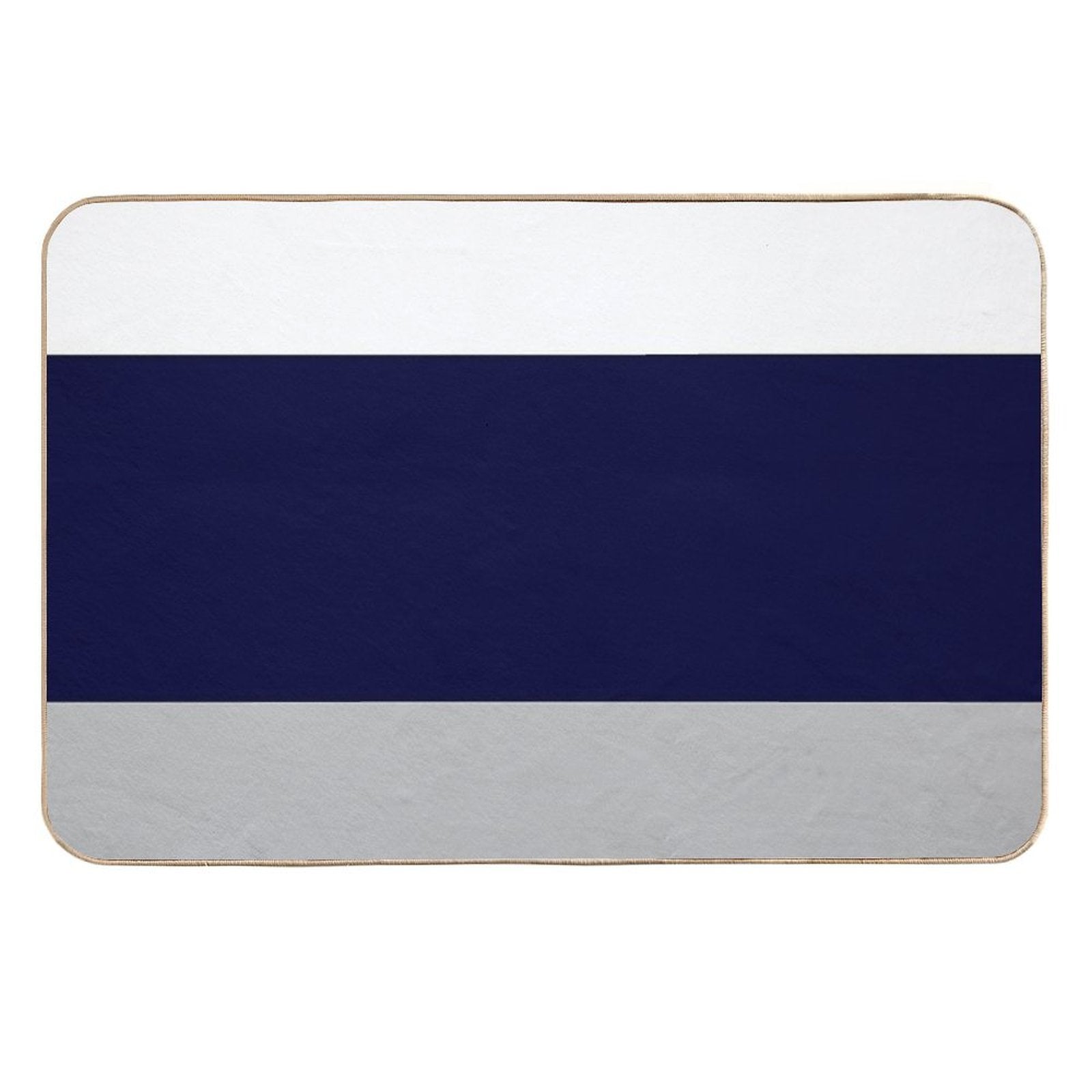 Three Color Stripes Silver Gray Navy Blue And White  Eco-Friendly Bath Mat