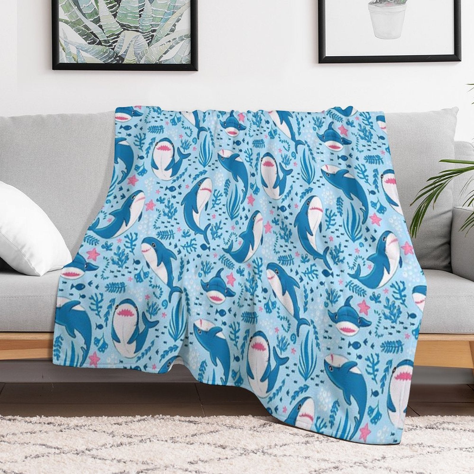 Blahaj Shark Velvety-soft Throw Blanket