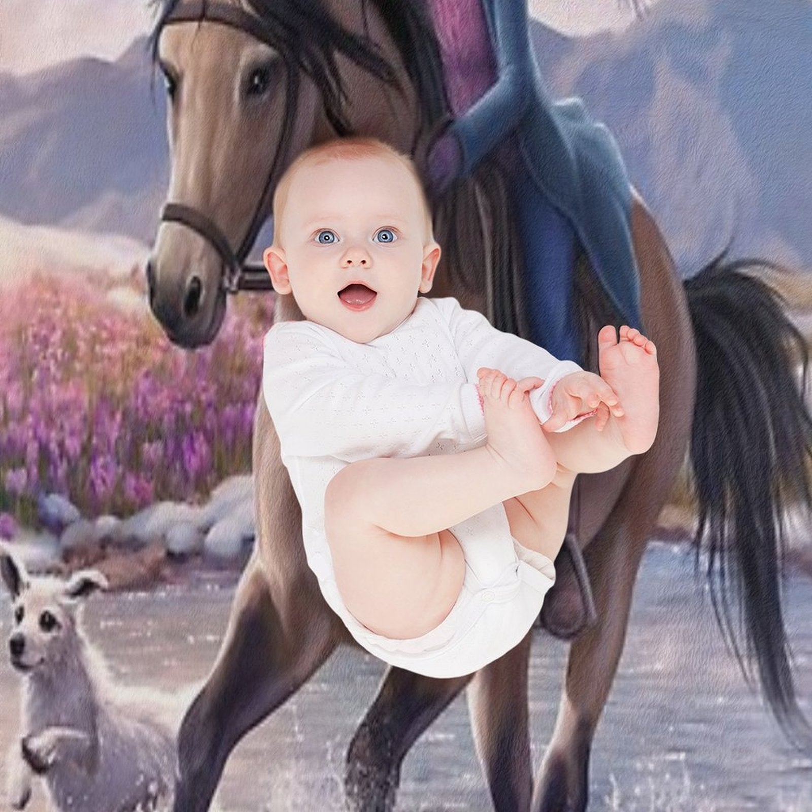 StarStable Horse Wallpaper Easy Care Throw Blanket