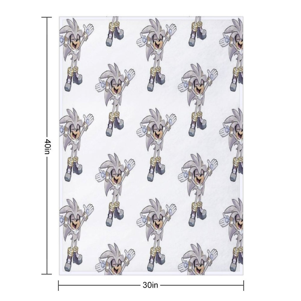 Silver Excited Plush Throw Blanket