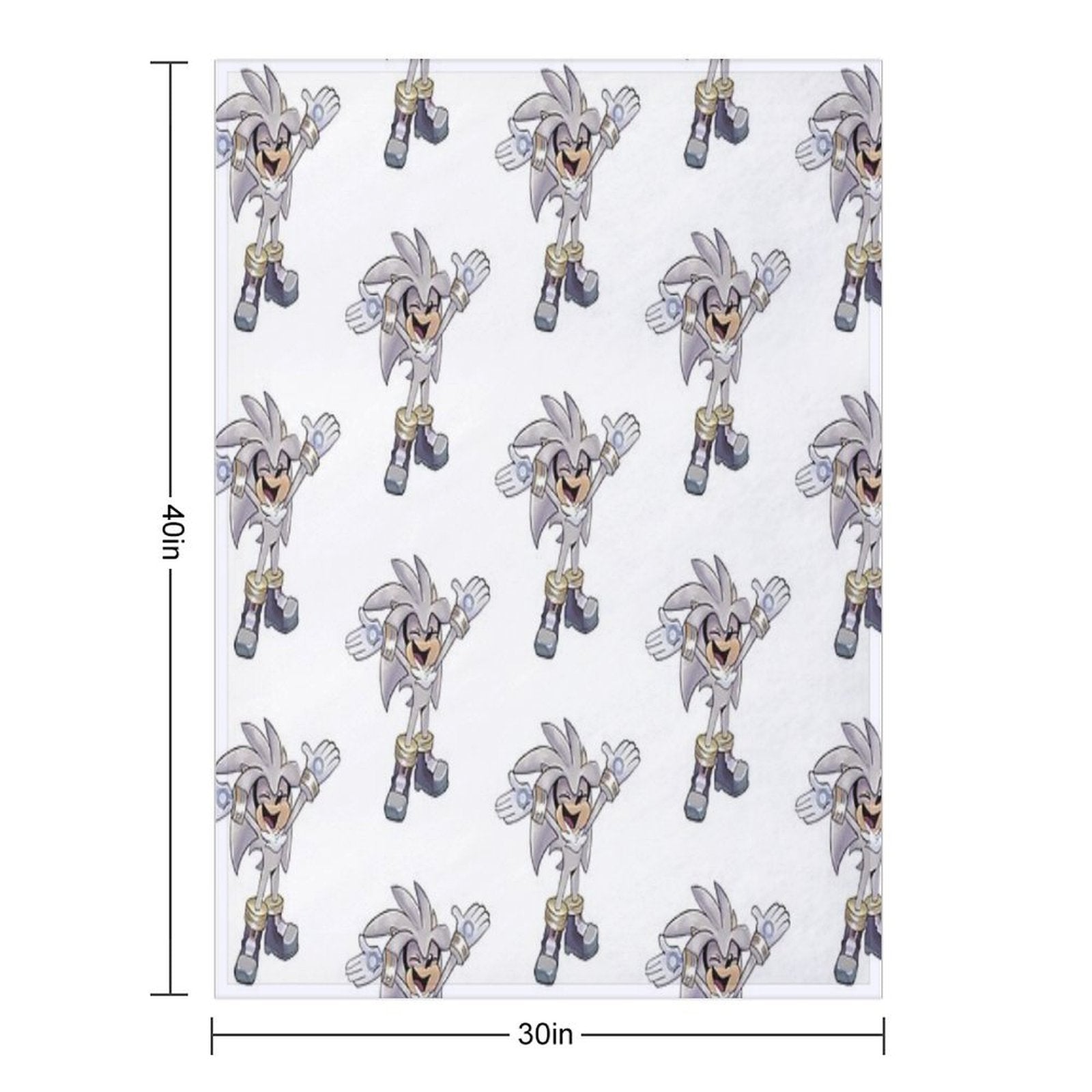 Silver Excited Plush Throw Blanket