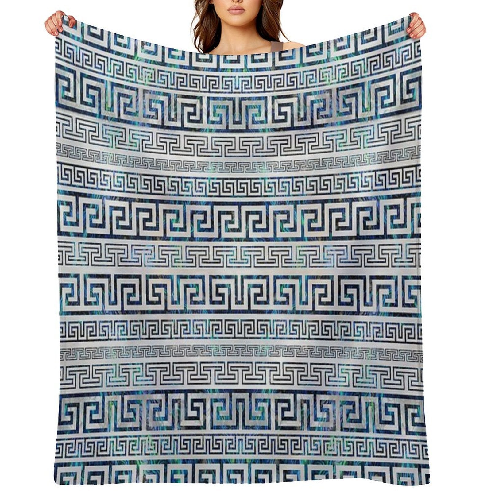 Greek Meander Pattern - Greek Key Ornament Comfort Throw Blanket