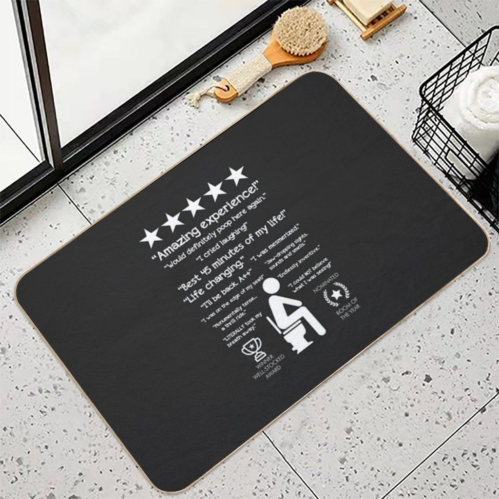 Funny Bathroom Unforgettable Experience Would Poop Here Again CHALK  Eco-Friendly Bath Mat