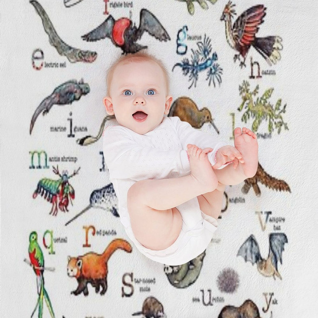 A to Z of Amazing Animals Eco-conscious Throw Blanket