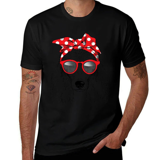 Poodle Dog Mom Bandana Sunglasses Mothers Day Men Women  Easy-care T-Shirt