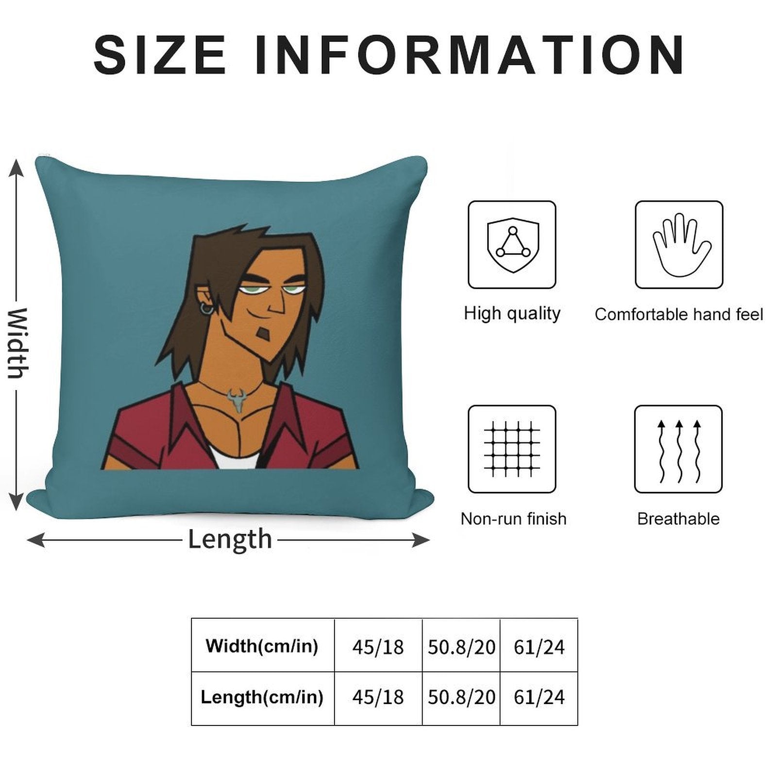 Total Drama - Alejandro Soft Reinforced Edging Throw Pillow