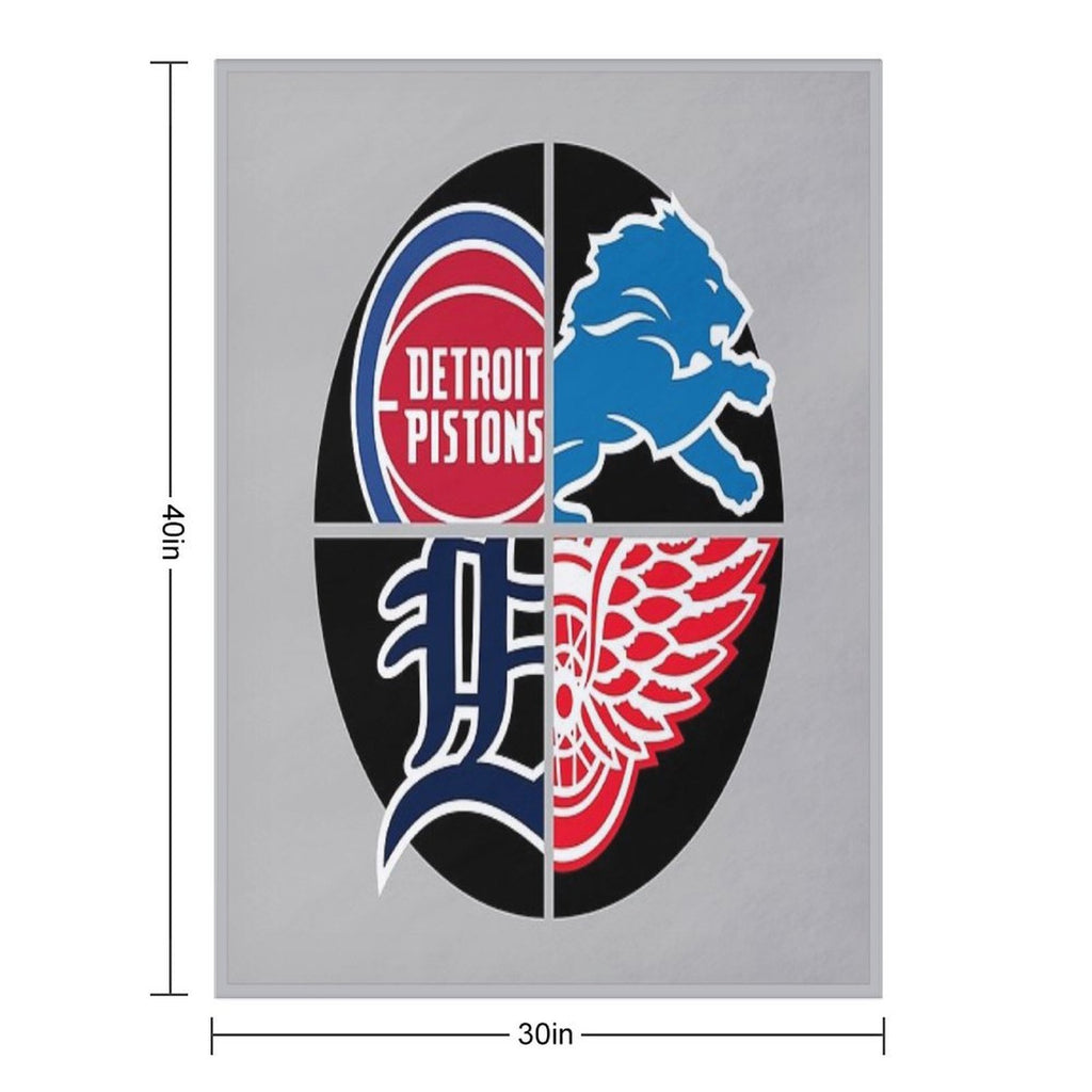 Detroit Sports Quad Wrinkle-free Throw Blanket