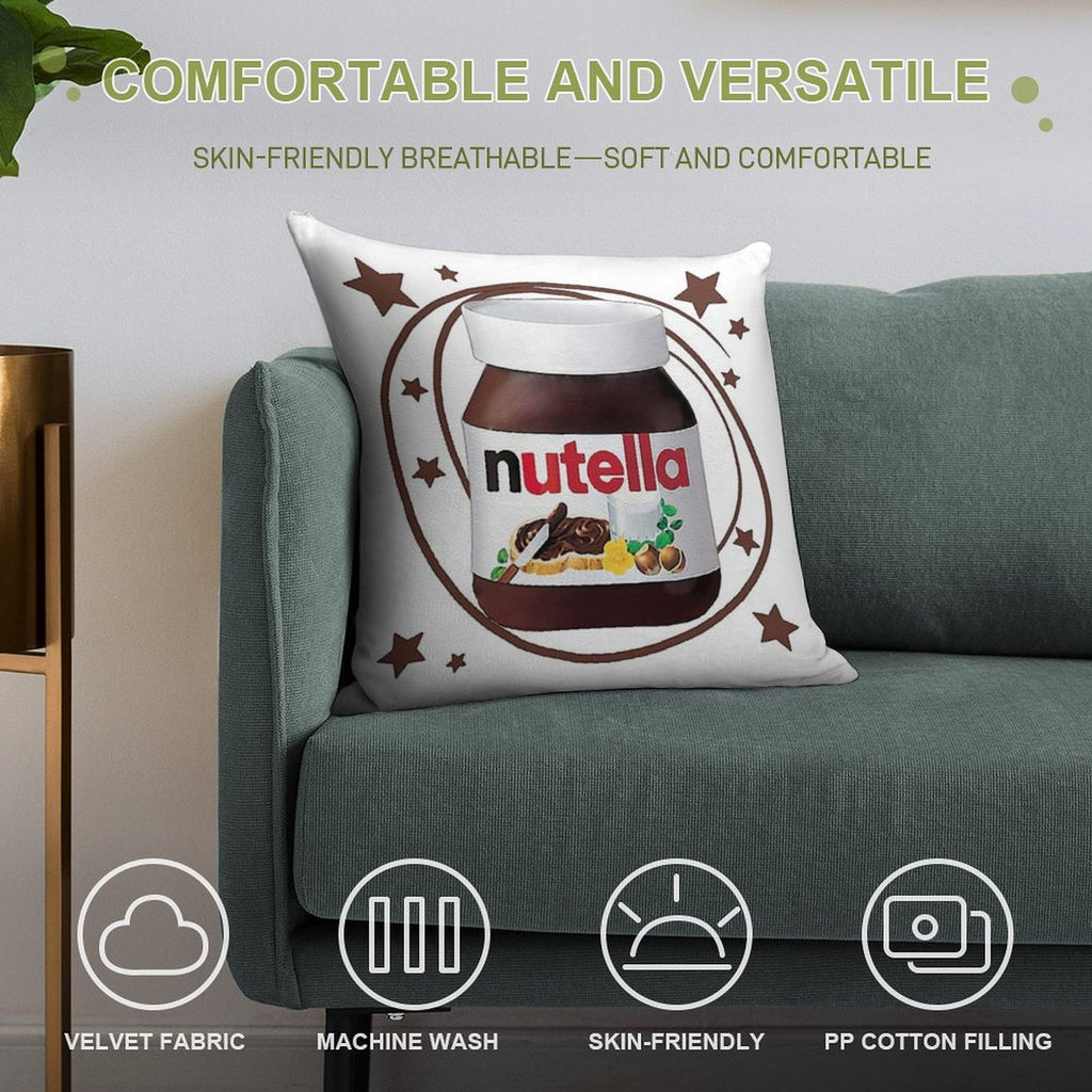 Nutella Swirls Soft Washable Throw Pillow
