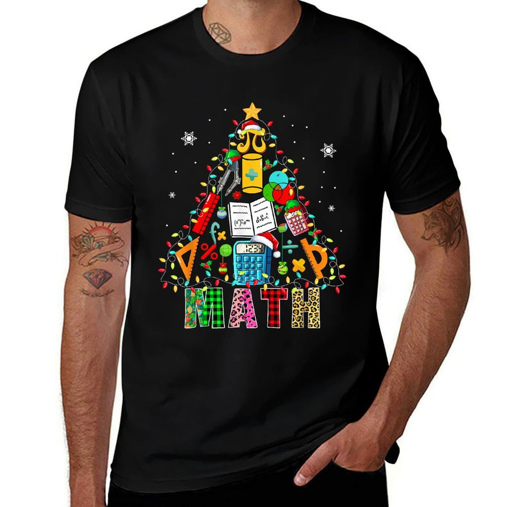 Math Santa Elf Teaching Tools As Christmas Tree Colourful  Fade-proof Color T-Shirt