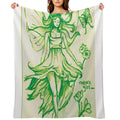 Green Forest Fairy Aesthetic Quick-dry Throw Blanket