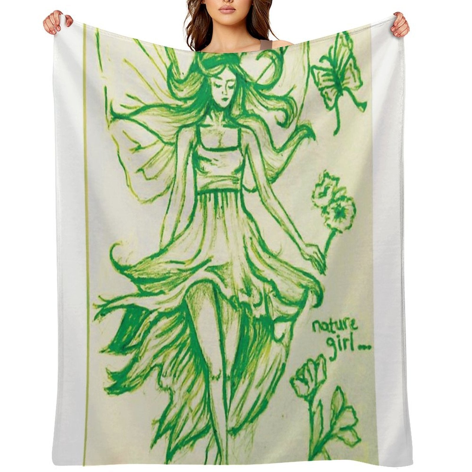 Green Forest Fairy Aesthetic Quick-dry Throw Blanket