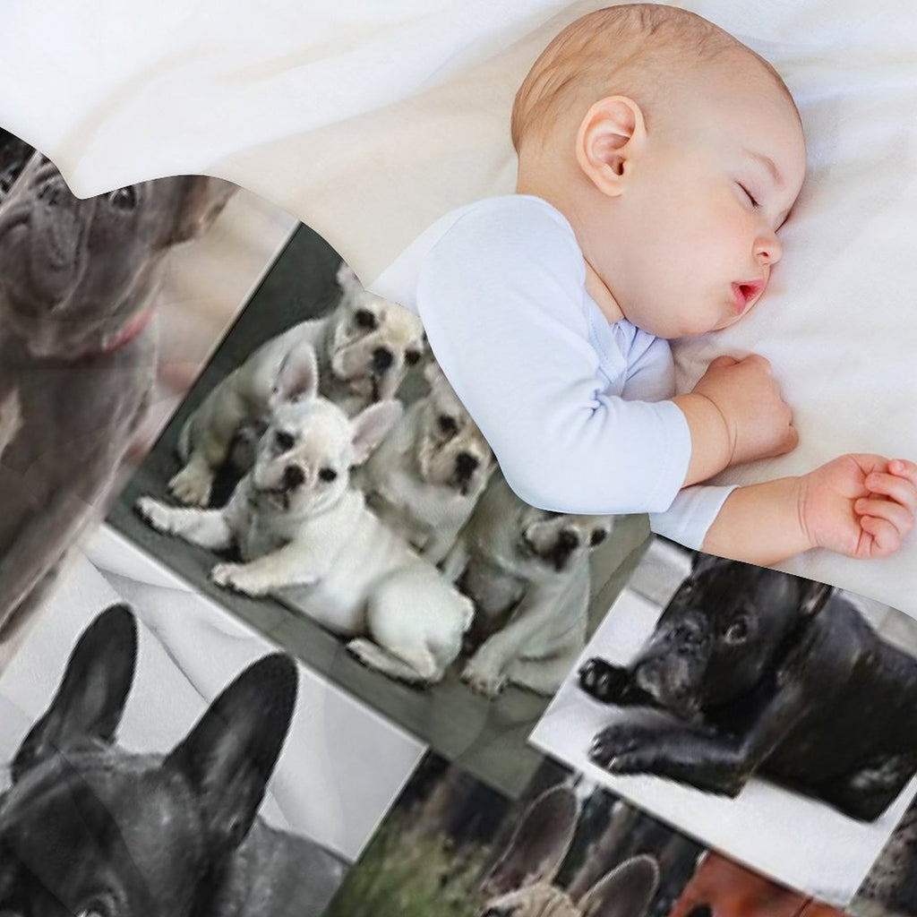 French Bulldog Dog Breed Collage Anti-pilling Throw Blanket