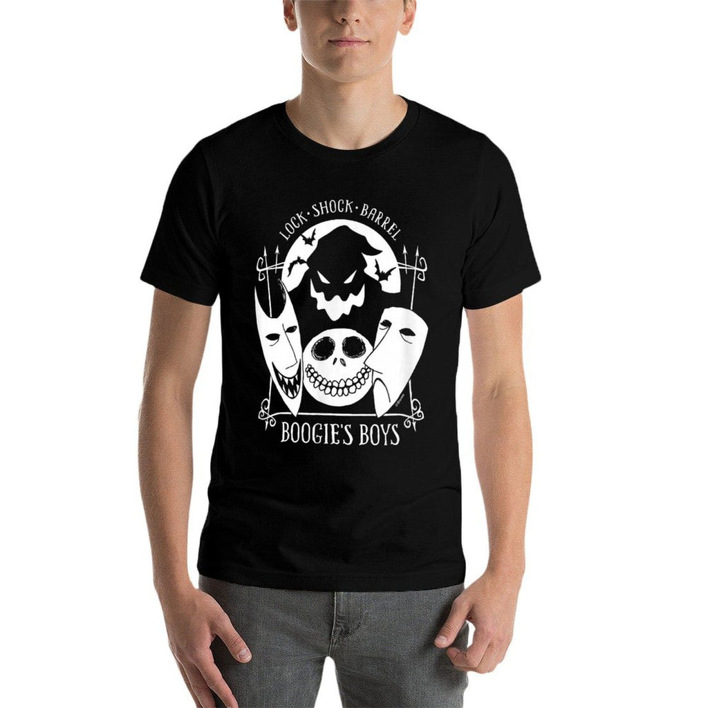 The Nightmare Before Christmas - Boogie Lock Shock Barrel  Slim-fit Cut T-Shirt