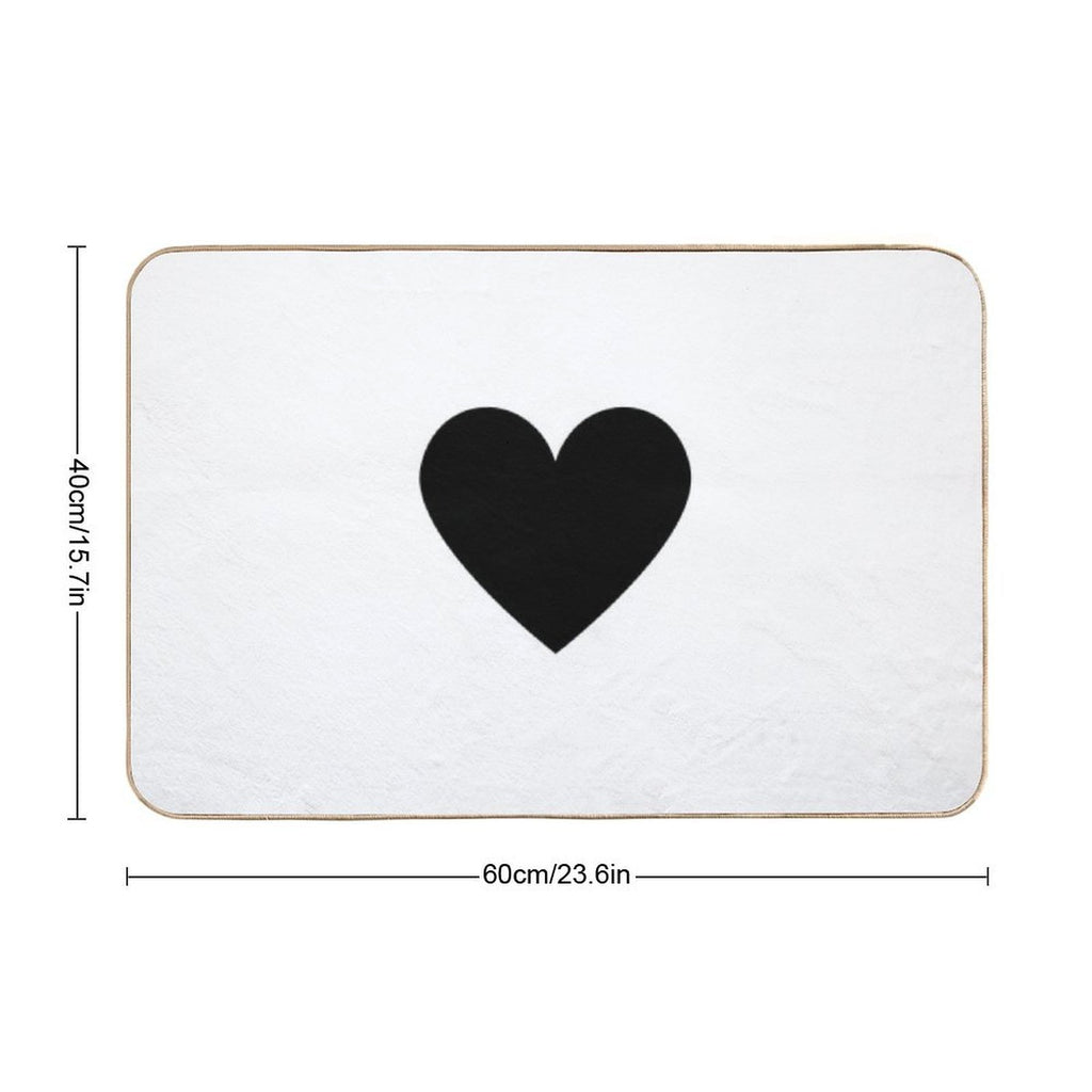 Black Heart  Stain-Proof Bath Mat