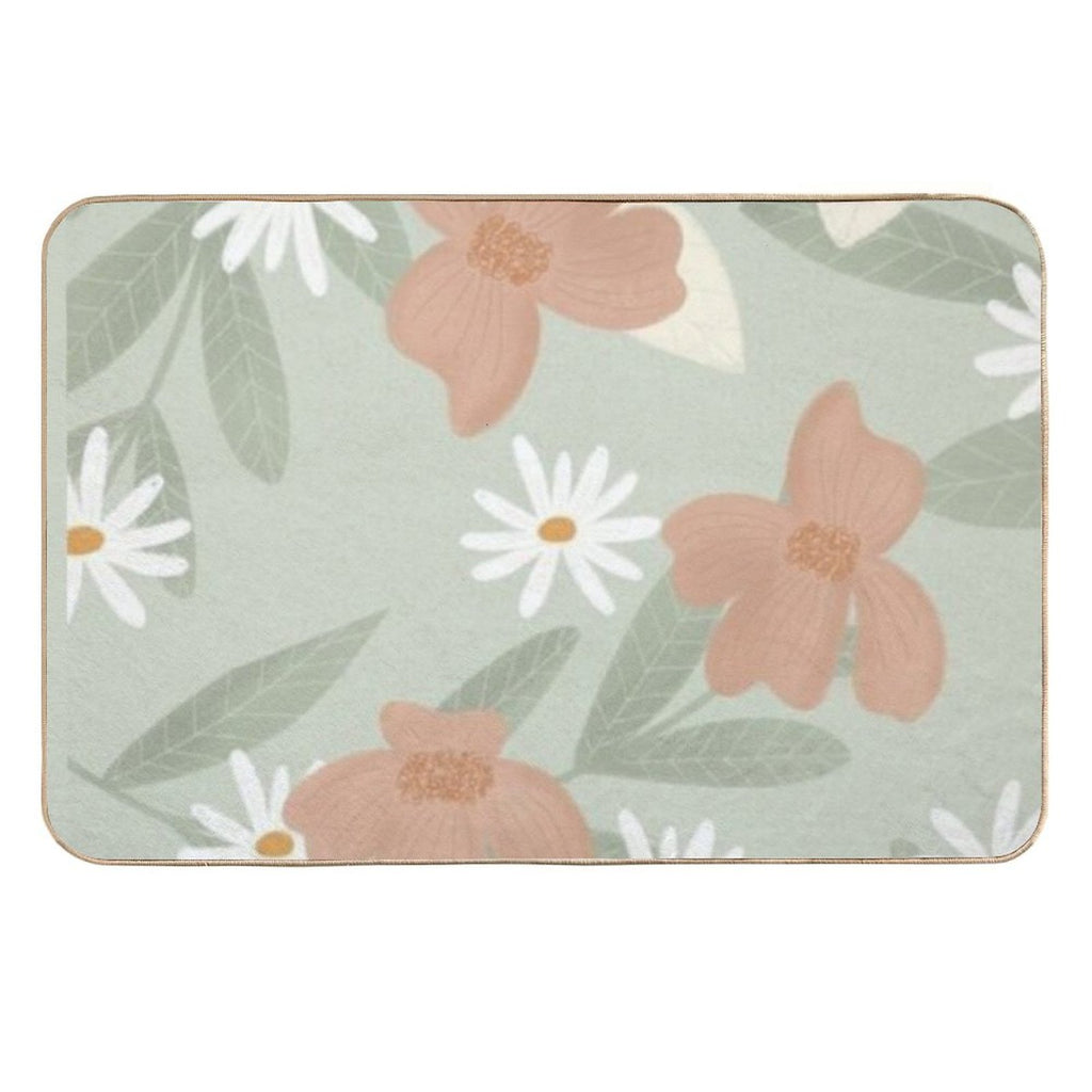 Floral Pattern  Toxin-Free Bath Mat