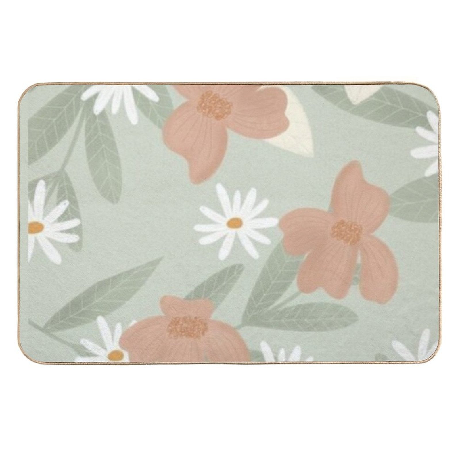 Floral Pattern  Toxin-Free Bath Mat