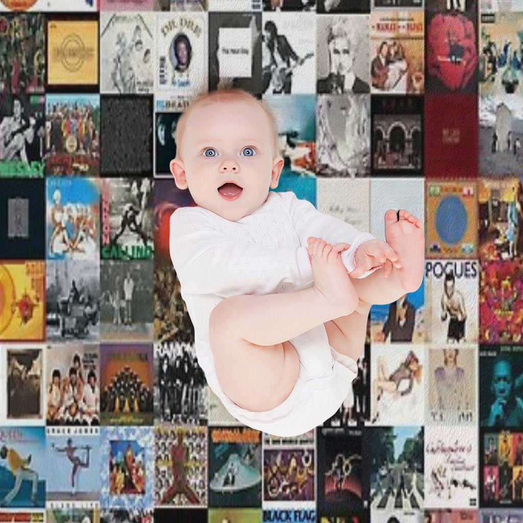 Greatest Album Collage Classic Sustainable Throw Blanket