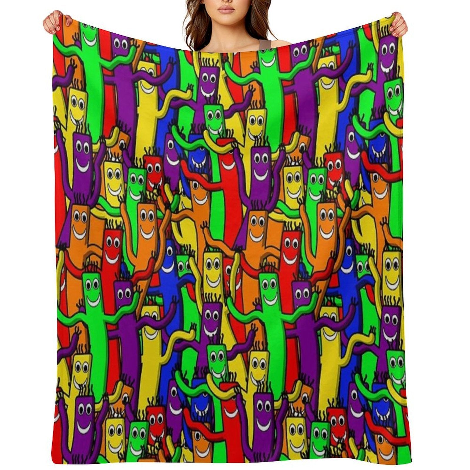 Wacky Inflatable Arm Flailing Tube Man Eco-conscious Throw Blanket