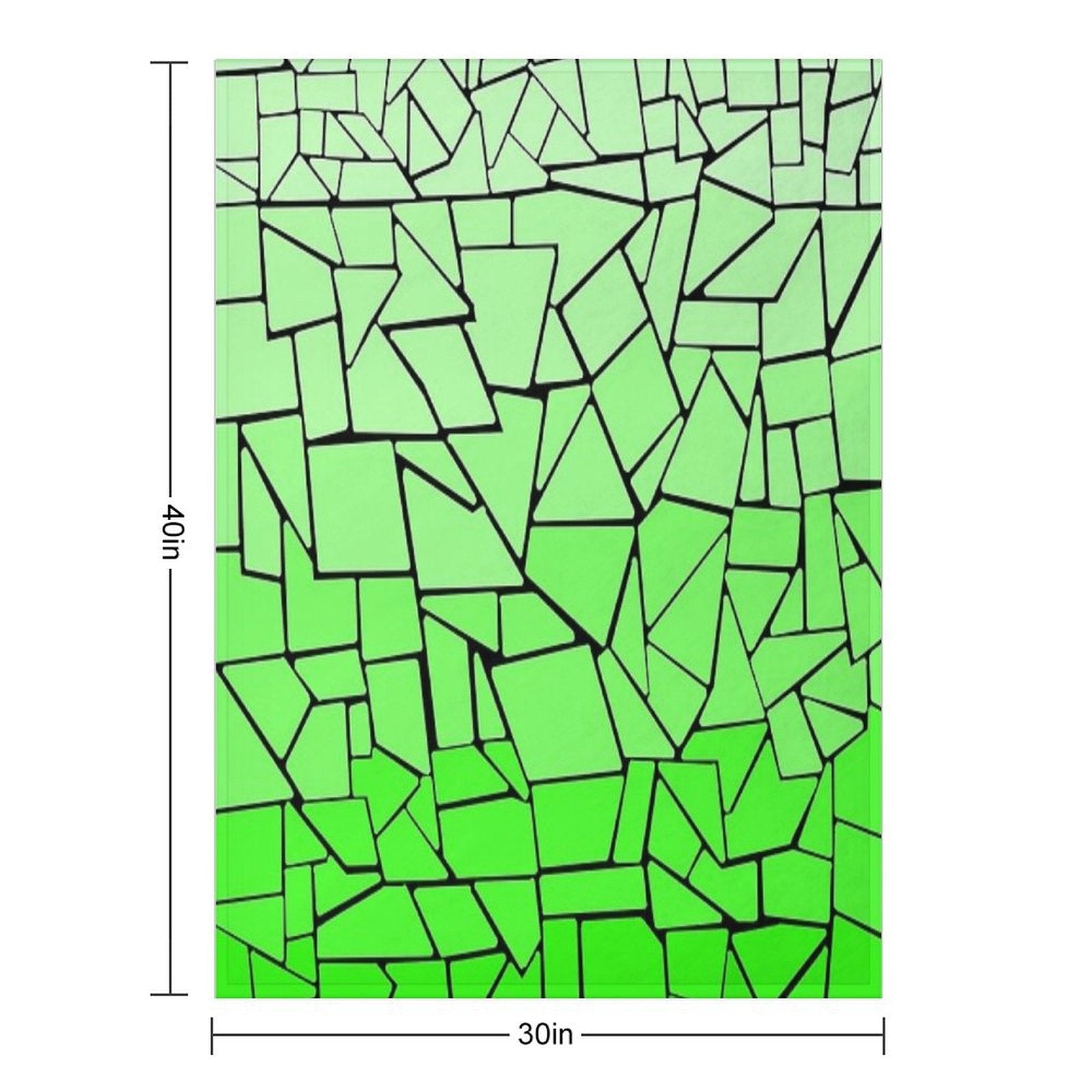 Green Gradient Tiles with Black Background Velvety-soft Throw Blanket