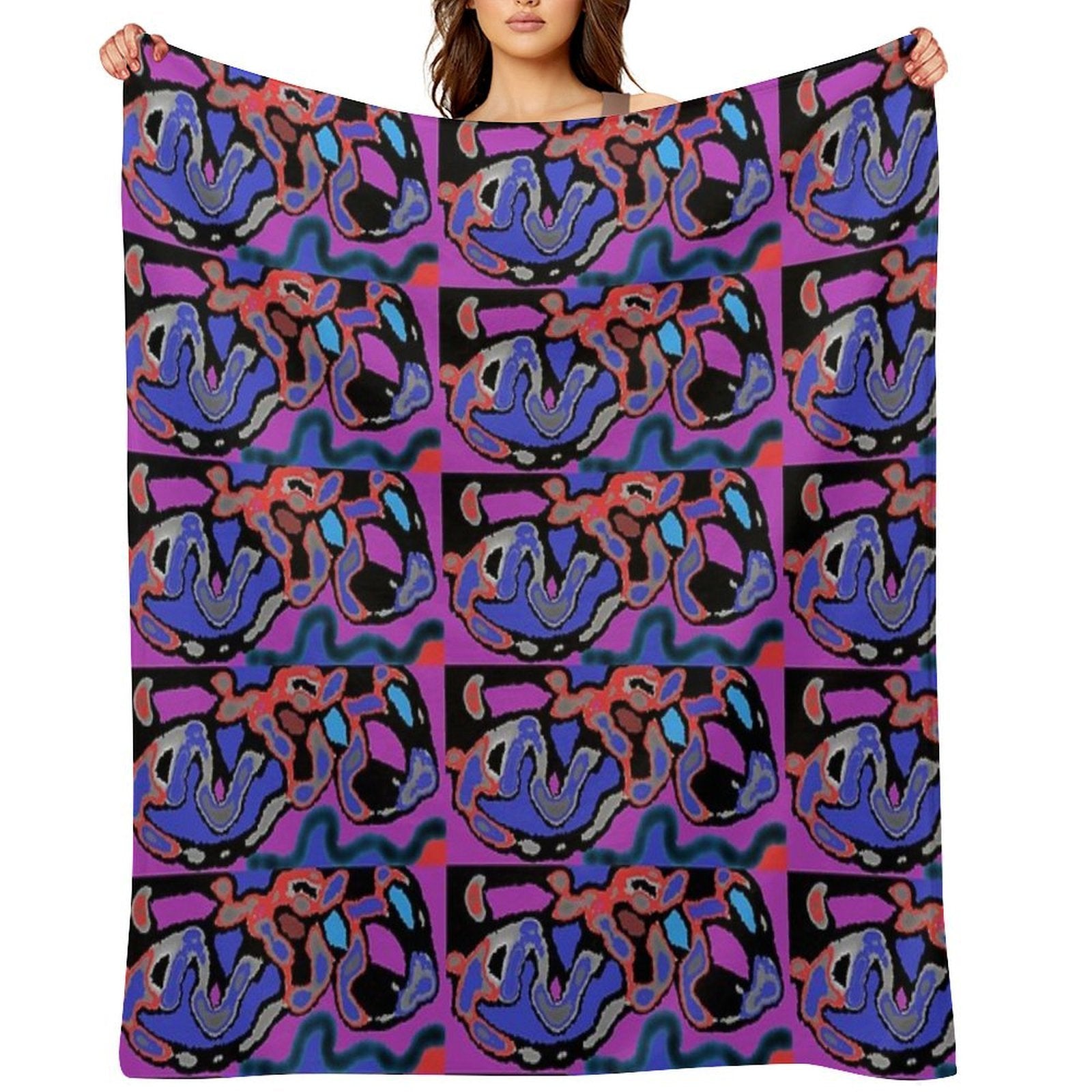 Snakeely Abstract Plush Throw Blanket