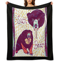 Black And Tan Sun Bear Felt Work Machine-washable Throw Blanket