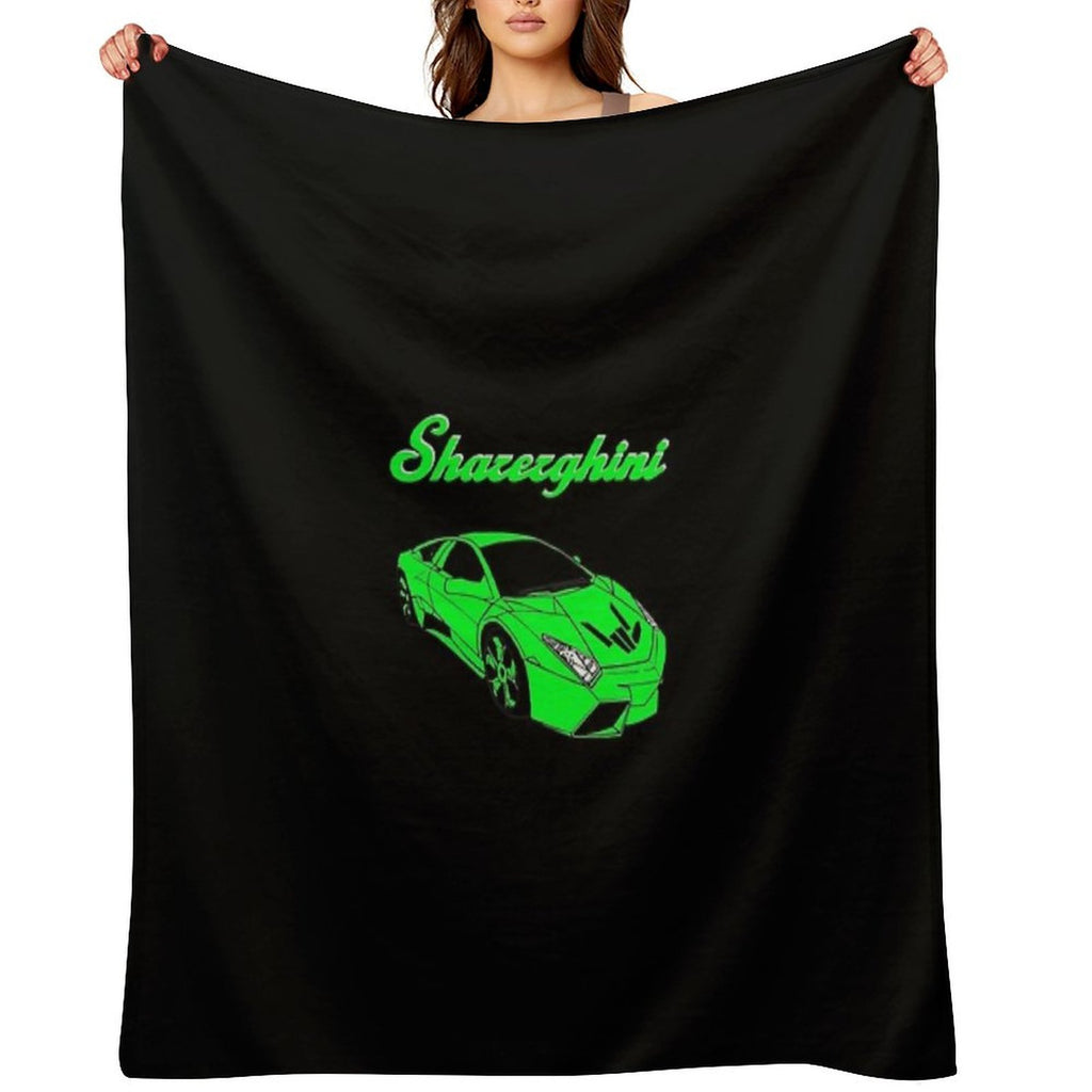 Sharerghini, Sharerghini Merch,sharerghini Green, Sharerghini Hoodie, Sharerghini T Shirt, Sharer Car, Share, Sustainable Throw Blanket