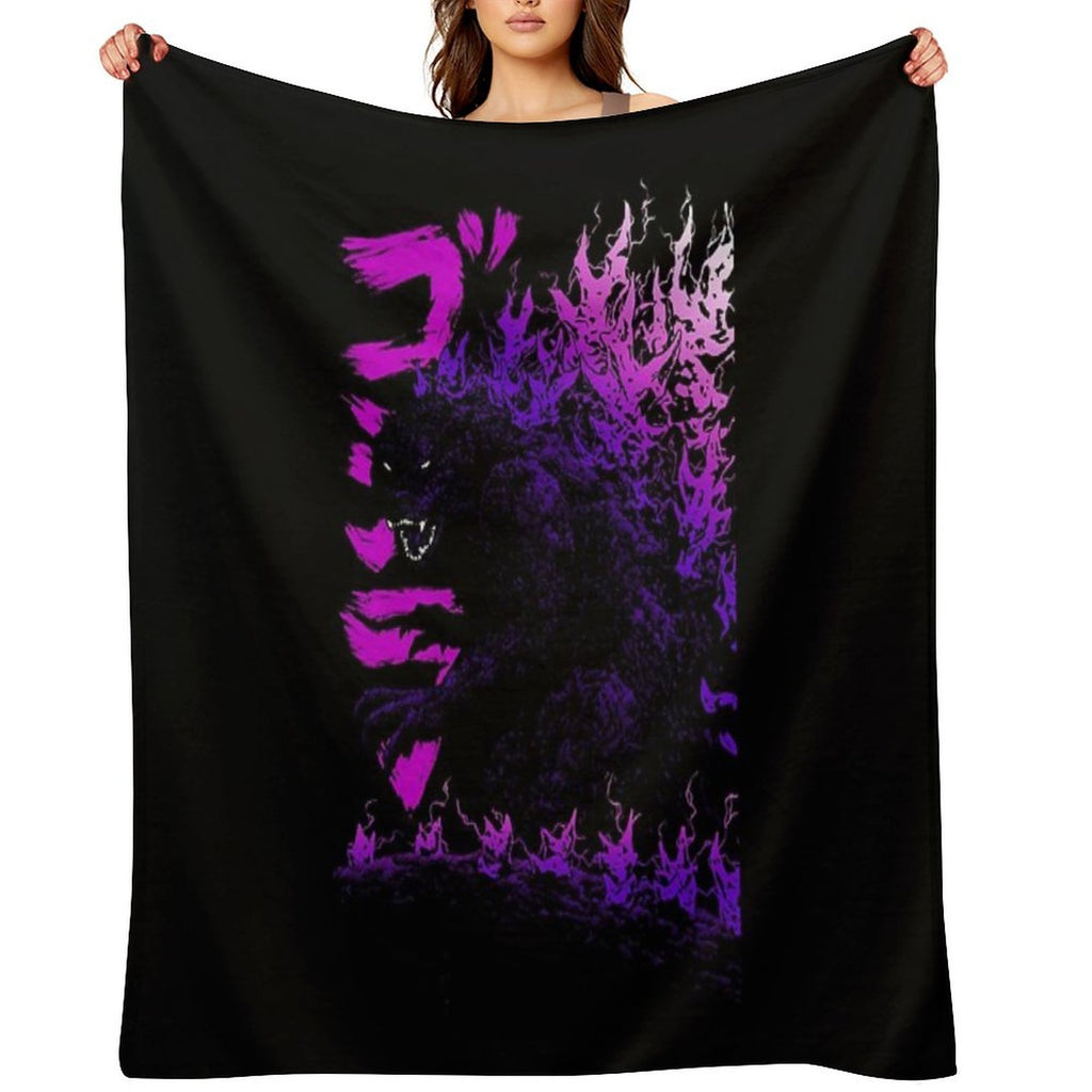 Gojira Millenium Godzilla 2000 Minus 1 Shin Black Light Travel-friendly Throw Blanket