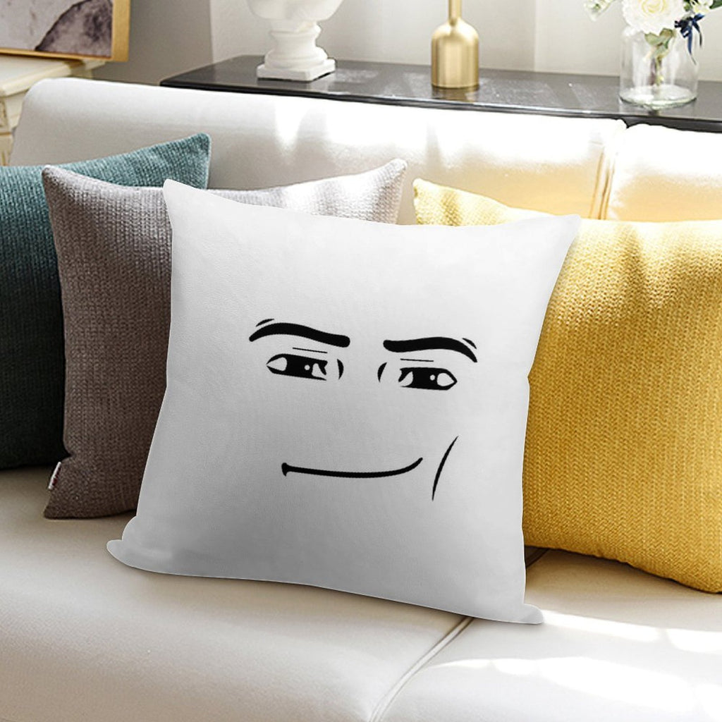 Man Face Soft Short Plush Fabric Throw Pillow