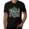 Funny Teacher Christmas Teaching Is My Favorite  Tagless Design T-Shirt