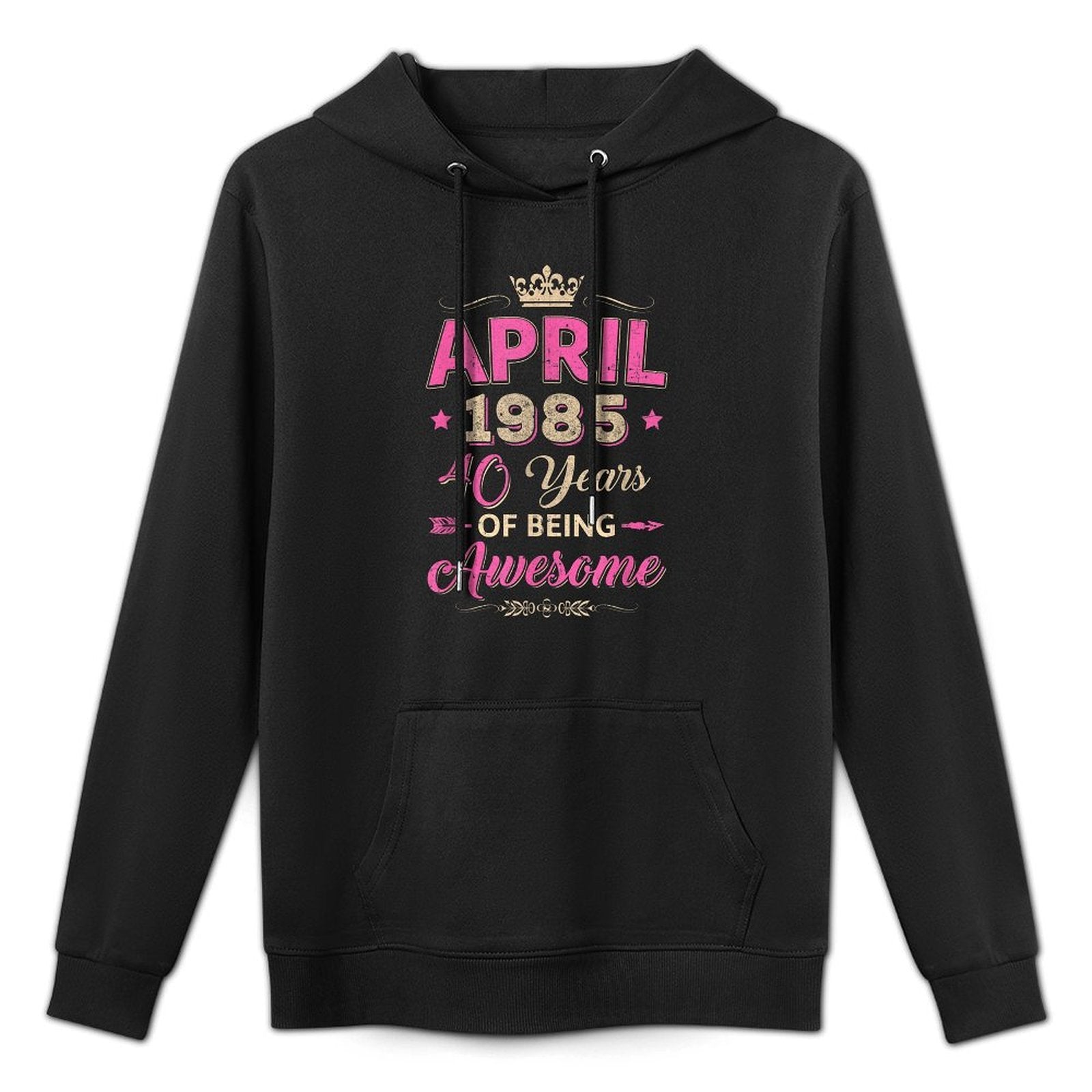 April 1985 40 Years Of Being Awesome Retro 40Th Birthday Breathable Fabric Hoodie
