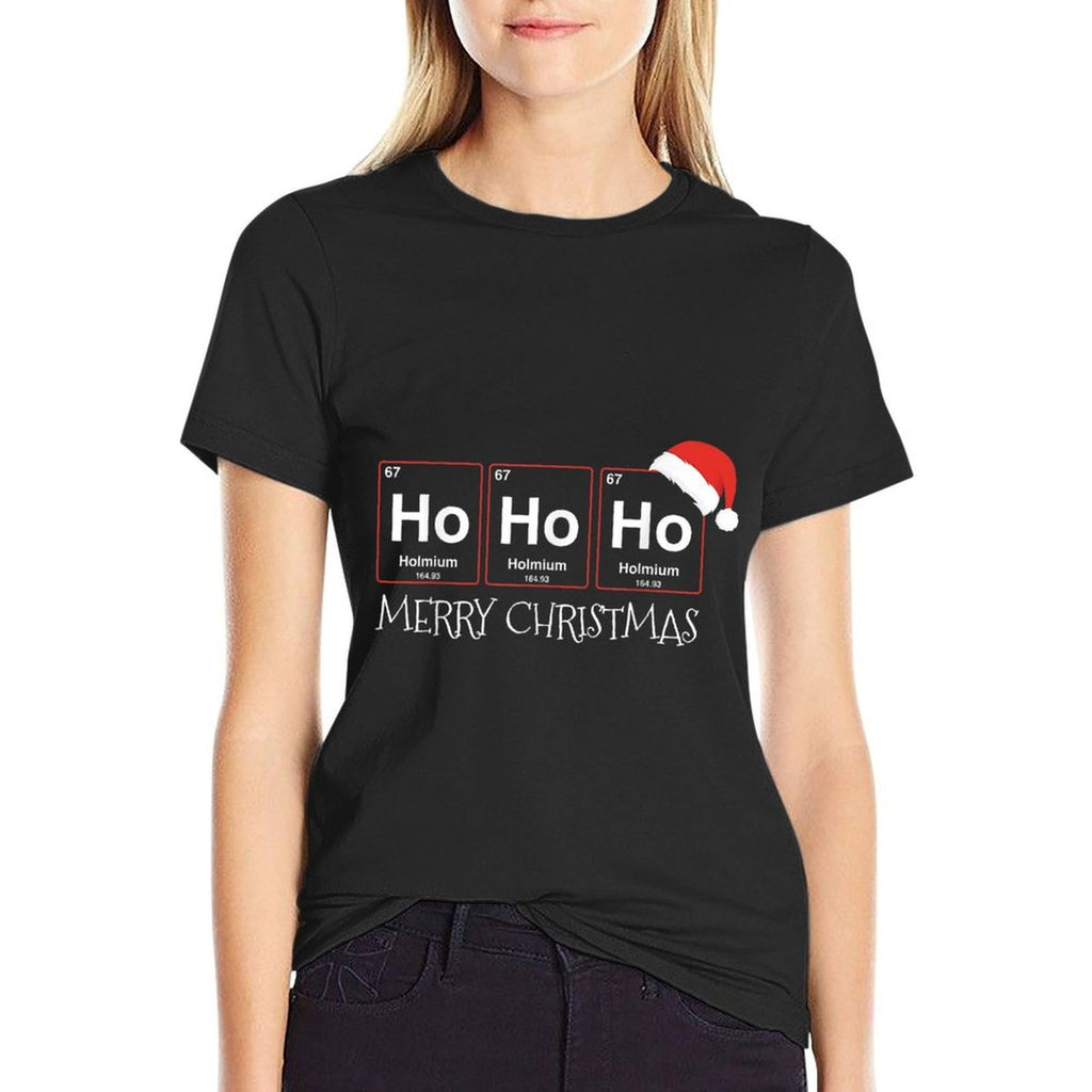 Ho Ho Ho Holmium Element Funny Chemistry Christmas Gift  Heathered Texture T-Shirt
