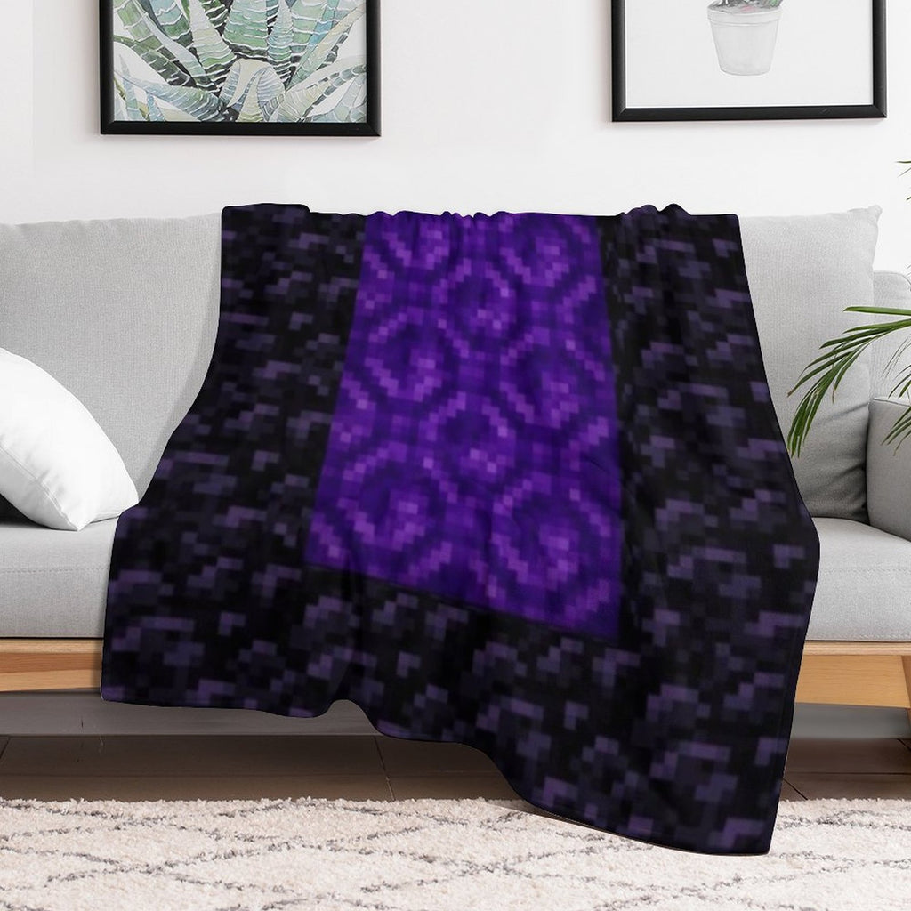 Nether Portal Pixel Blanket Versatility Throw Blanket