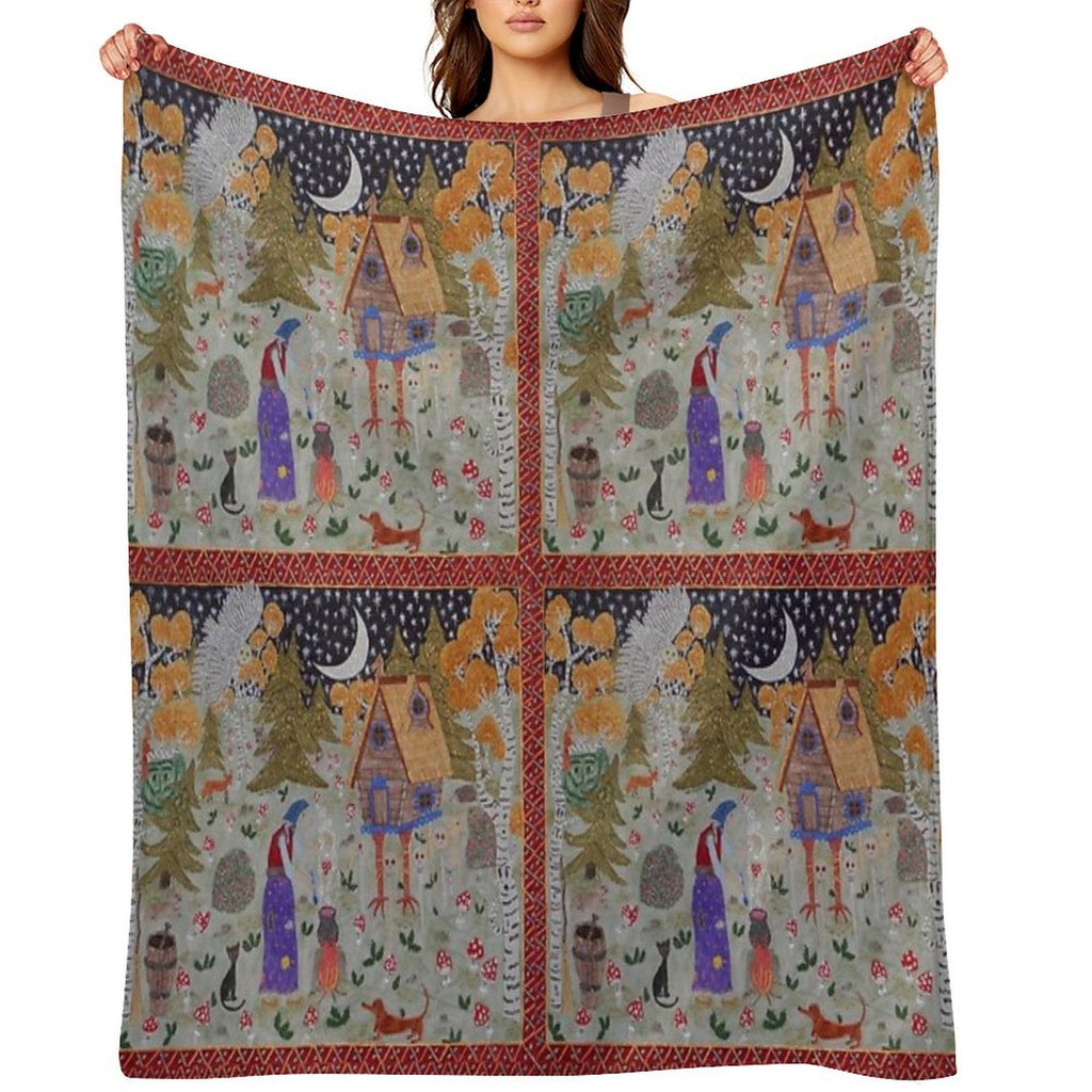 Baba Yaga’s Enchanted Forest Gift-ready Throw Blanket