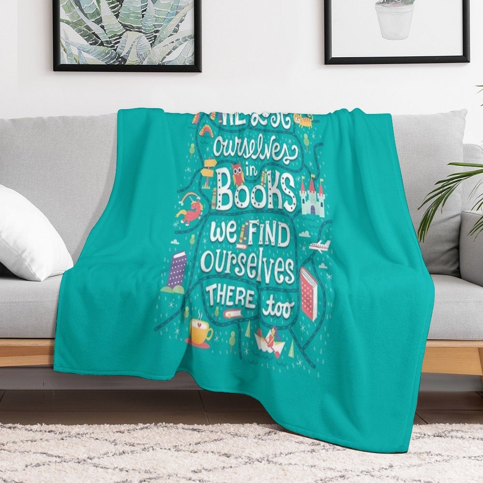 Lose Ourselves in Books Shrink-resistant Throw Blanket
