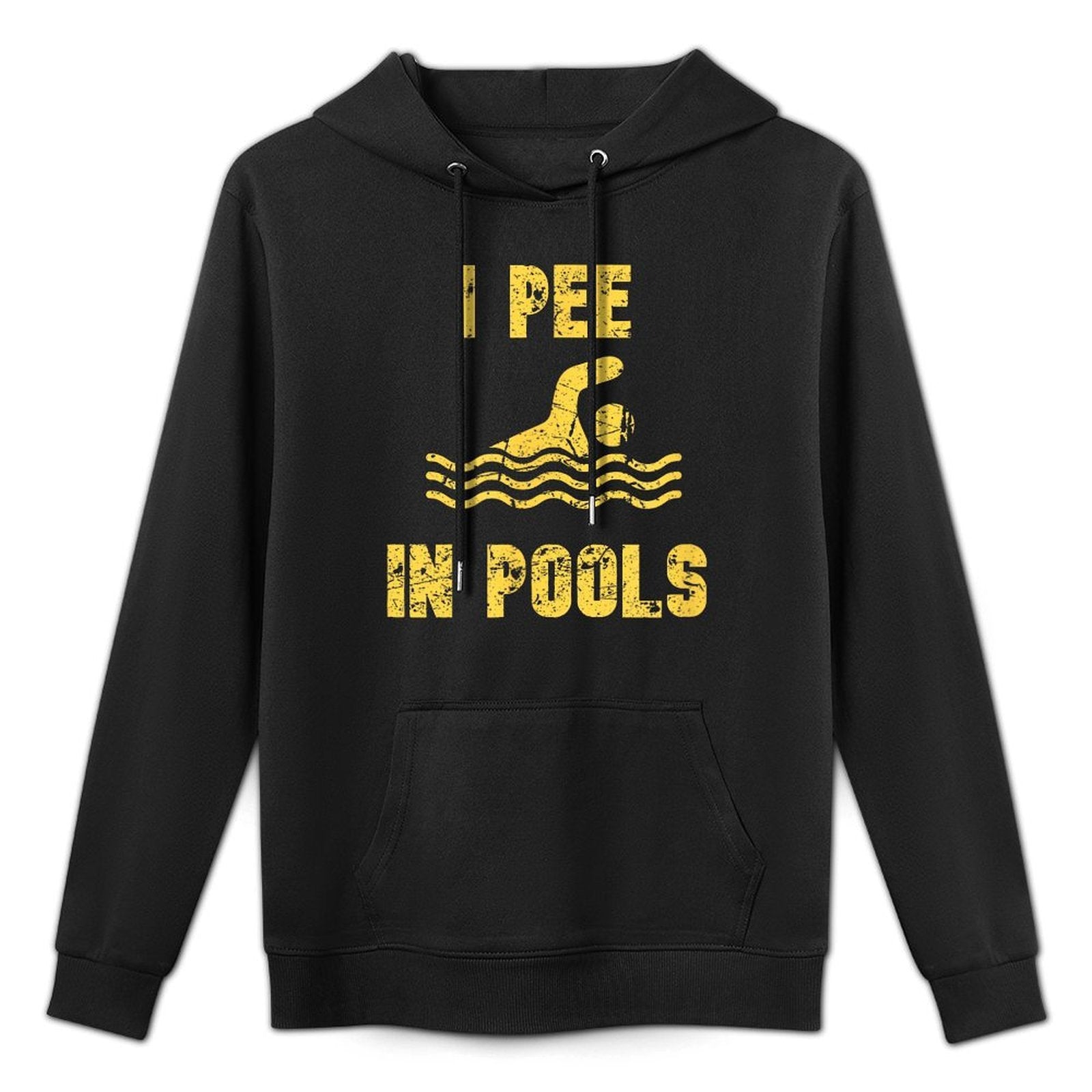 I Pee In Pools Stressed Yellow - Pool Gear for Men Or Women Durable Construction Hoodie
