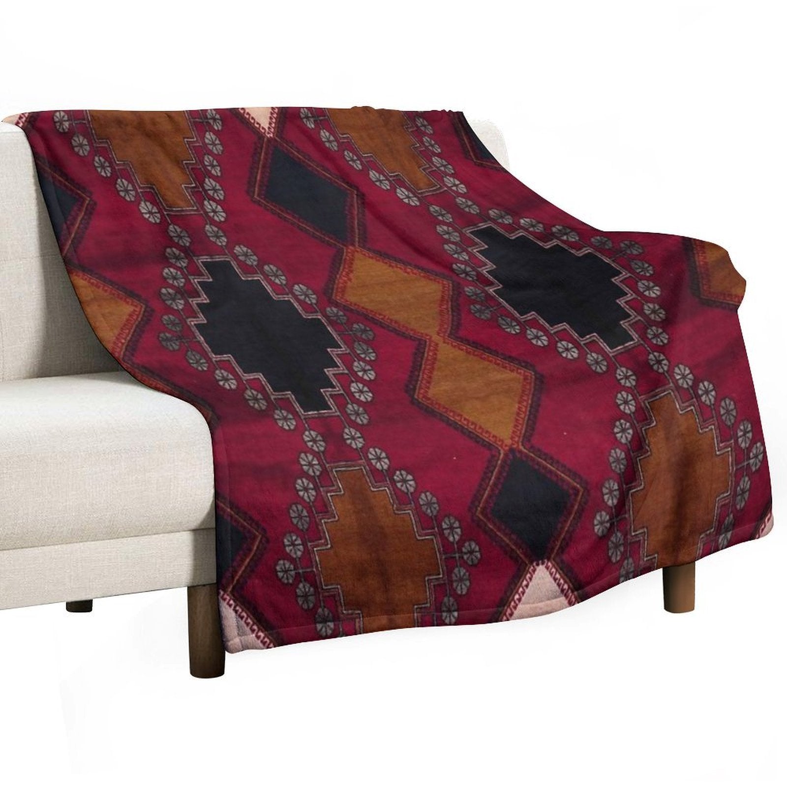 Bohemian Artwork Design Sustainable Throw Blanket
